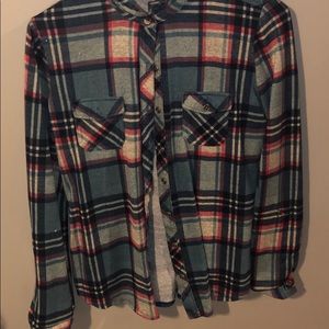 Blue and pink flannel